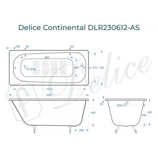 Ванна чугунная Delice Continental DLR230612-AS 150x70 с антискользящим покрытием Ванна чугунная Delice Continental DLR230612-AS 150x70 с антискользящим покрытием
