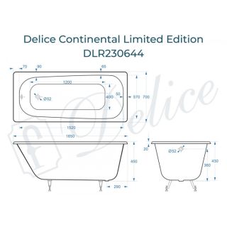 Ванна чугунная Delice Continental Limited Edition DLR230644 165х70 Ванна чугунная Delice Continental Limited Edition DLR230644 165х70