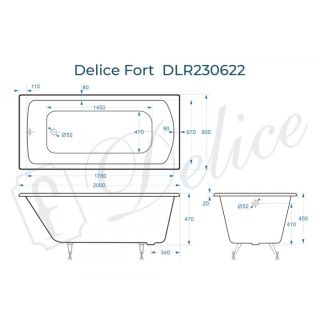 Ванна чугунная Delice Fort DLR230622 200х85 Ванна чугунная Delice Fort DLR230622 200х85