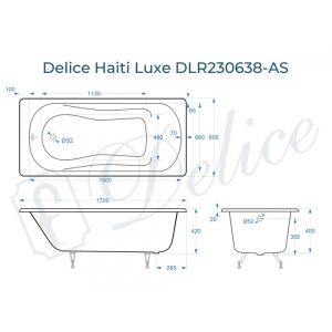 Ванна чугунная Delice Haiti Luxe DLR230638 170х80