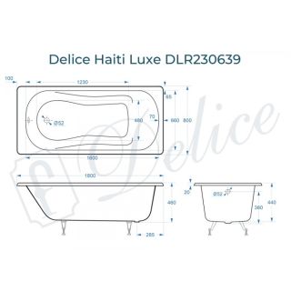 Ванна чугунная Delice Haiti Luxe DLR230639 180х80 Ванна чугунная Delice Haiti Luxe DLR230639 180х80