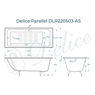 Ванна чугунная Delice Parallel DLR220503-AS 150x70 Ванна чугунная Delice Parallel DLR220503-AS 150x70