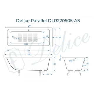 Ванна чугунная Delice Parallel DLR220505-AS 170x70 Ванна чугунная Delice Parallel DLR220505-AS 170x70