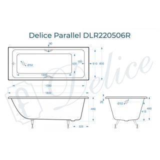 Ванна чугунная Delice Biove DLR 220509 170x75см белый