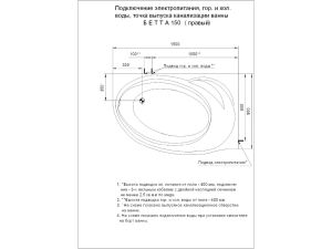 Акриловая ванна Aquatek Бетта BET160-0000169 160 см левая