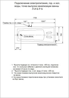 Акриловая ванна Aquatek Либра LIB150-0000053 150x70 см