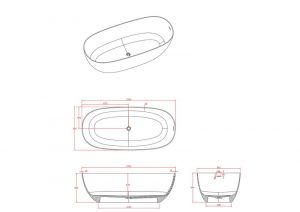 Ванна из искусственного камня Timo Satu SATU1450 175x80 см белый