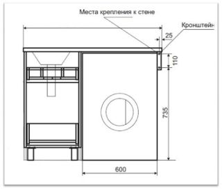 Напольная тумба под раковину Misty Фостер под стиральную машину 40см с двумя ящиками белый Напольная тумба под раковину Misty Фостер под стиральную машину 40см с двумя ящиками белый