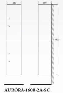 Шкаф-колонна BelBagno правосторонний 160x33см Bianco Lucido AURORA-1600-2A-SC-BL-P-R