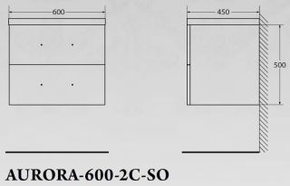 Тумба под раковину BelBagno подвесная 60x50см Rovere Tabacco AURORA-600-2C-SO-RT