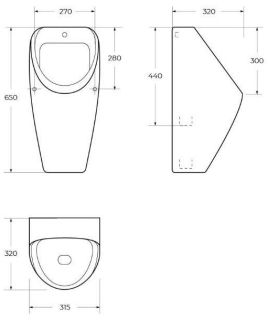 Перегородка для писсуара Cezares CZR-5872-SPR