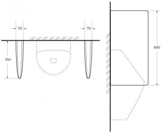 Перегородка для писсуара Cezares CZR-5872-SPR