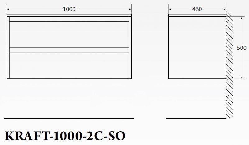 Тумба под раковину BelBagno подвесная 100x50см Rovere Tabacco KRAFT-1000-2C-SO-RT