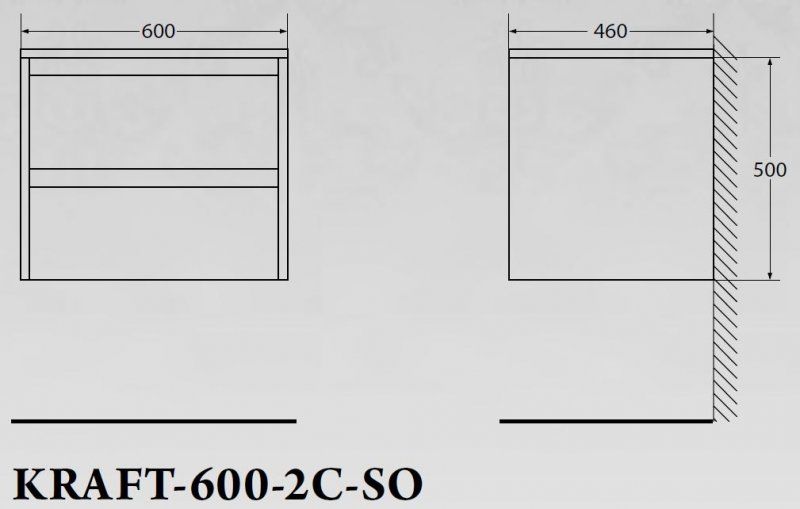 Тумба под раковину BelBagno подвесная 60x50см Rovere Tabacco KRAFT-600-2C-SO-RT