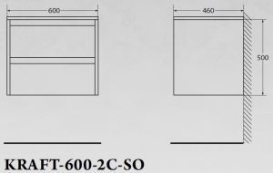 Тумба под раковину BelBagno подвесная 60x50см Pino Pasadena KRAFT-600-2C-SO-PP
