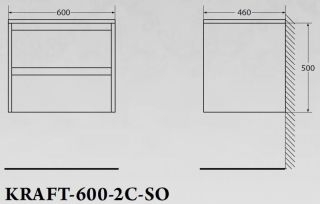 Тумба под раковину BelBagno подвесная 60x50см Pino Pasadena KRAFT-600-2C-SO-PP