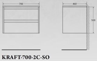 Тумба под раковину BelBagno подвесная 70x50см Rovere Galifax Bianco KRAFT-700-2C-SO-RGB