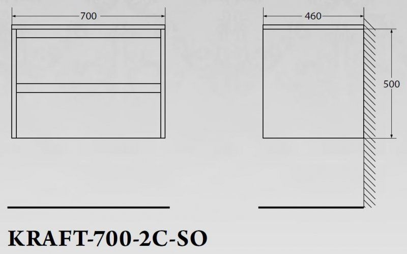 Тумба под раковину BelBagno подвесная 70x50см Rovere Tabacco KRAFT-700-2C-SO-RT