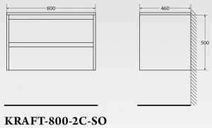 Тумба под раковину BelBagno подвесная 80x50см Bianco Opaco KRAFT-800-2C-SO-BO