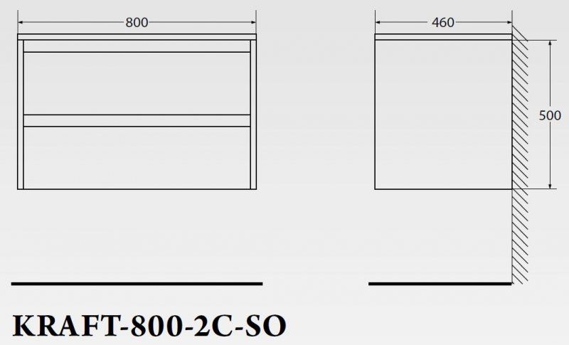 Тумба под раковину BelBagno подвесная 80x50см Bianco Opaco KRAFT-800-2C-SO-BO