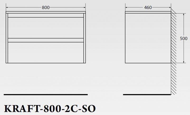 Тумба под раковину BelBagno подвесная 80x50см Rovere Tabacco KRAFT-800-2C-SO-RT