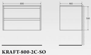 Тумба под раковину BelBagno подвесная 80x50см Pino Pasadena KRAFT-800-2C-SO-PP