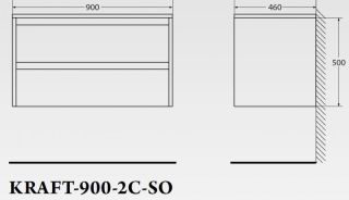 Тумба под раковину BelBagno подвесная 90x50см Rovere Galifax Bianco KRAFT-900-2C-SO-RGB