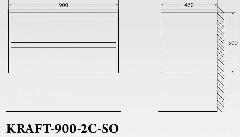 Тумба под раковину BelBagno подвесная 90x50см Rovere Galifax Bianco KRAFT-900-2C-SO-RGB