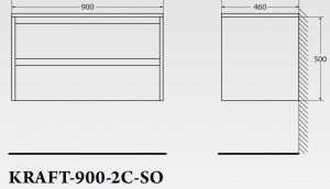 Тумба под раковину BelBagno подвесная 90x50см Rovere Tabacco KRAFT-900-2C-SO-RT