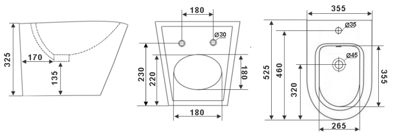 Timo биде подвесное INARI TK-504 MB