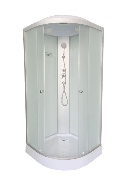 Душевая кабина Deto LM901 100х100, профиль хром, стекло матовое