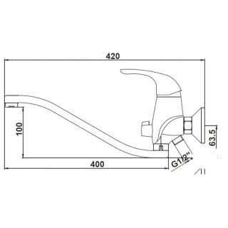 Смеситель для ванны и душа Kaiser Safira 15055 хром