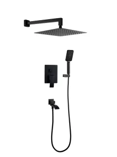 Душевой комплект Filarete Waterfall FL1010BL чёрный матовый