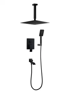 Душевой комплект Filarete Waterfall FL1012BL чёрный матовый