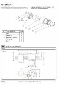 Скрытая часть Bravat D968C-ENG для смесителя 1-функциональная