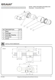 Скрытая часть Bravat D968C-ENG для смесителя 1-функциональная Скрытая часть Bravat D968C-ENG для смесителя 1-функциональная