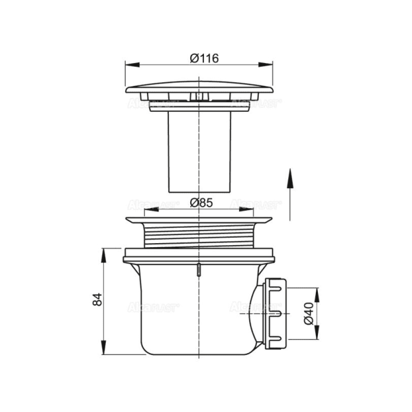 Сифон для душевого поддона AlcaPlast Lux хром A49K Сифон для душевого поддона AlcaPlast Lux хром A49K