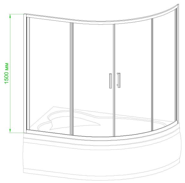 Шторка на ванну Royal Bath Alpine 150см белый RB150ALP-C