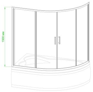 Шторка на ванну Royal Bath Alpine 170см белый RB170ALP-T