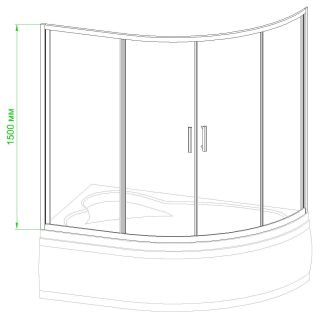 Шторка на ванну Royal Bath Alpine 170см белый RB170ALP-C