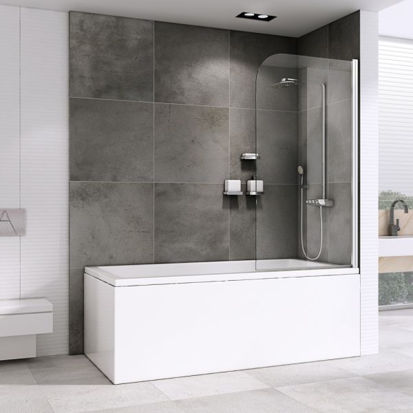 Шторка на ванну ABBER Ewiges Wasser AG52100 100см хром