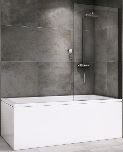 Шторка на ванну ABBER Immer Offen 80см чёрный AG71080B