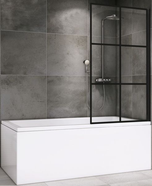 Шторка на ванну ABBER Immer Offen AG72080B 80см чёрный