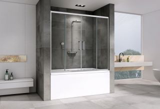 Шторка на ванну ABBER Schwarzer Diamant AG57150 150см хром