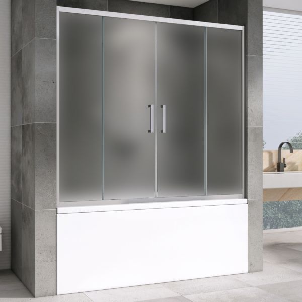 Шторка на ванну ABBER Schwarzer Diamant AG57170M 170см хром