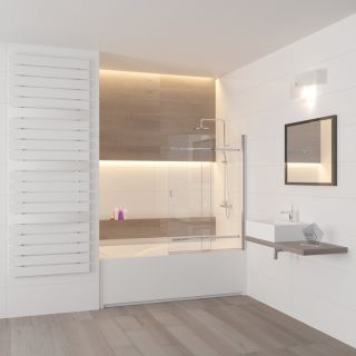 Шторка на ванну RGW SC-44 100x150 профиль Хром стекло прозрачное