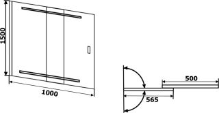 Шторка на ванну RGW SC-44 100x150 профиль Хром стекло прозрачное