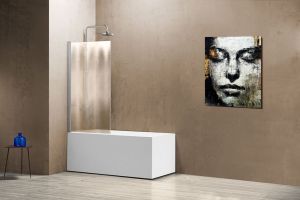 Шторка на ванну Vincea VSB-11800CH 80 см, профиль хром, стекло шиншилла