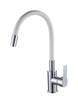 Смеситель для кухонной мойки с гибким изливом RUSH Siple (SI7335-60White) Смеситель для кухонной мойки с гибким изливом RUSH Siple (SI7335-60White)