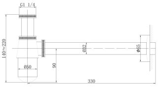 Сифон для раковины ABBER чёрный матовый AF0032B Сифон для раковины ABBER чёрный матовый AF0032B